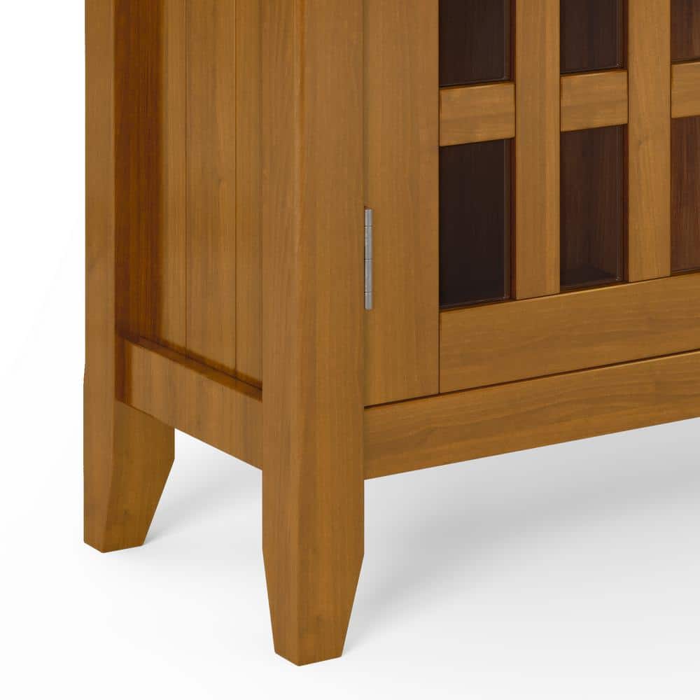Bedford Light Golden Brown Pine Media Cabinet with Glass Doors