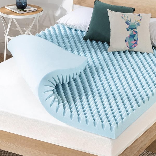 best price mattress 4 in. Queen Cooling Gel Egg Crate Memory Foam Mattress Topper