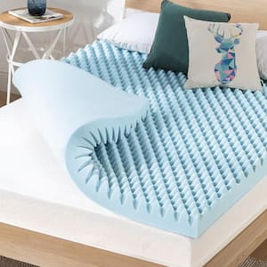 4 in. Twin XL Cooling Gel Egg Crate Memory Foam Mattress Topper