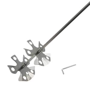 Dia.-80MM / HEX8 / 15-3/4 Inch Length CHILI Tools Drywall Mud and Paint Mixer Universal Mixing Paddle Made In Taiwan Nickel Plated