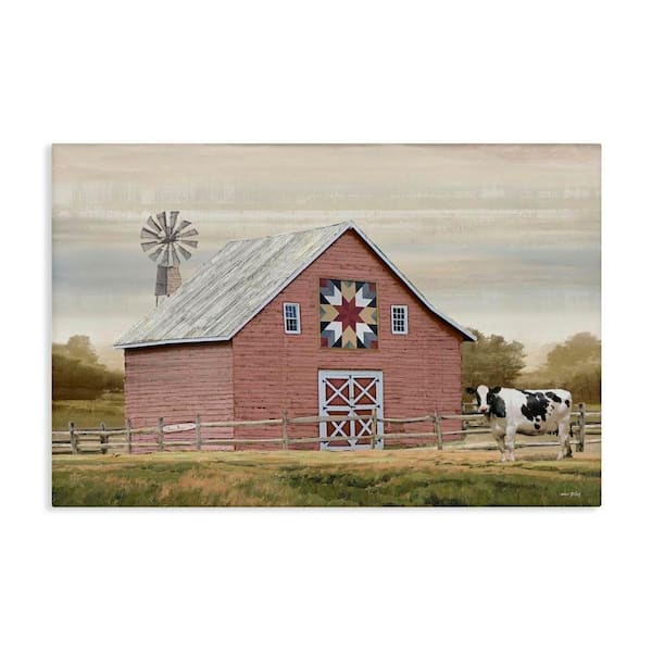 Traditional Barn and Windmill by Amber Sterling Unframed Nature Graphic Art Print 16 in. x 24 in.
