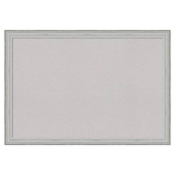 Amanti Art Bel Volta Silver Wood Framed Grey Corkboard 39 in. x 27 in ...