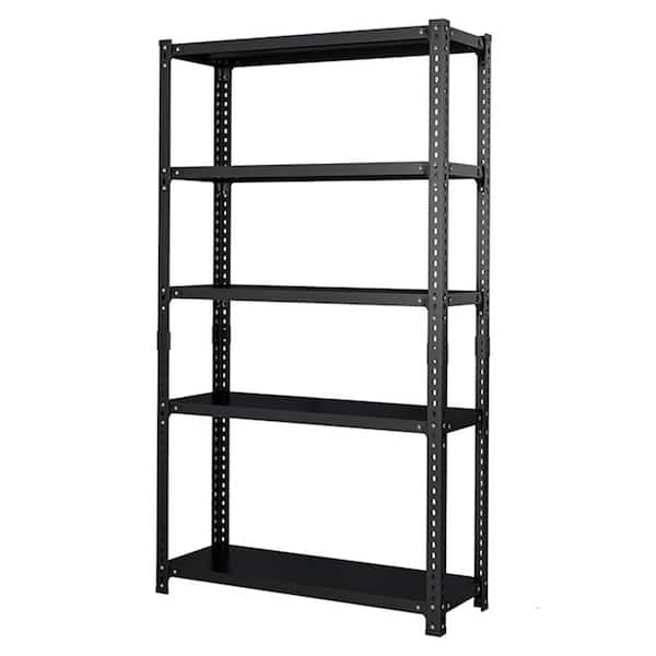 Tidoin 4-Tier Metal Storage Non-Wheeled Adjustable Cart in Black