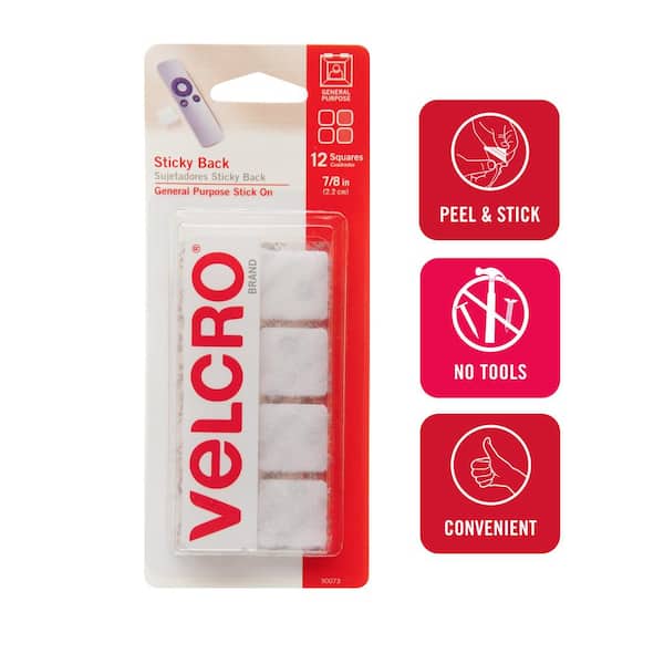VELCRO 7/8 in. Sticky Back Squares (12-Pack)