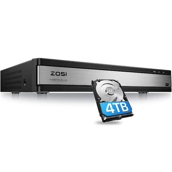 1080p 16-Channel Surveillance DVR Recorder Security 4TB Hard Drive for HD-TVI, CVI, CVBS, AHD 720p/1080p CCTV Camera