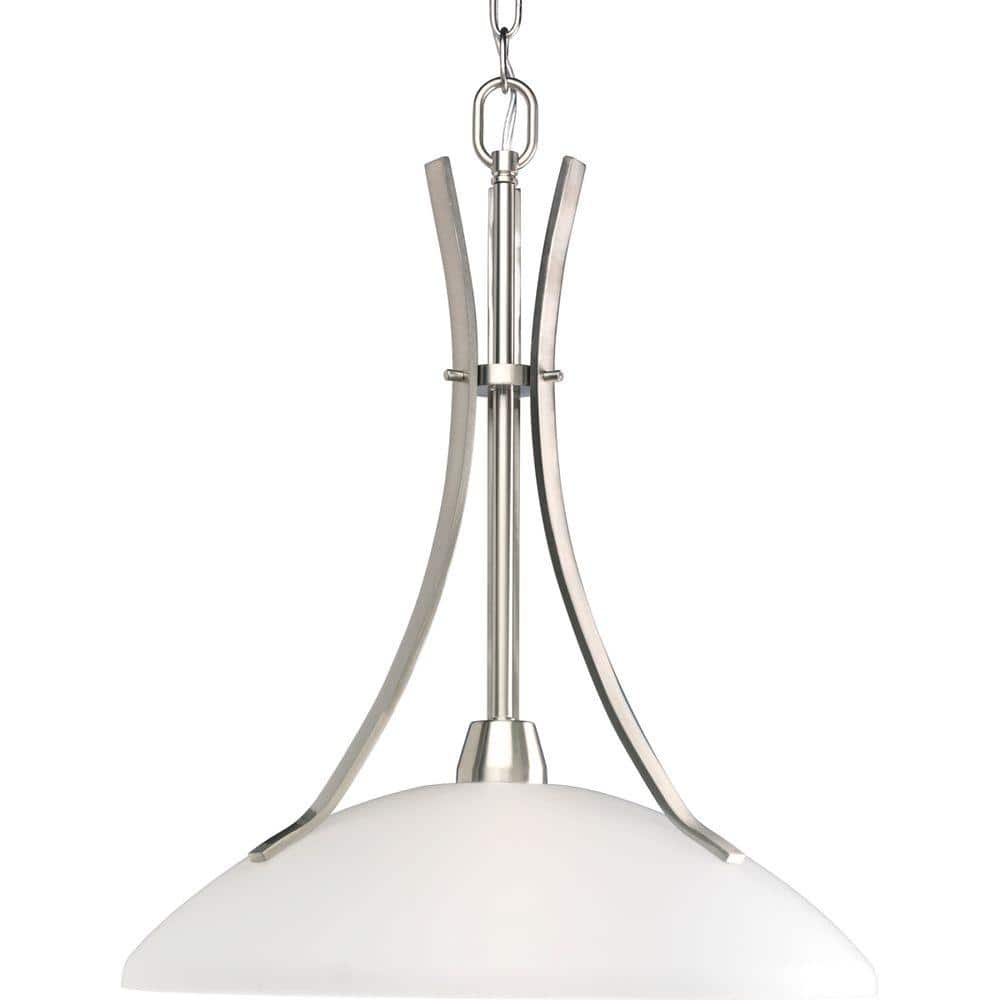 Wisten Brushed Nickel Pendant with Etched Glass Shade