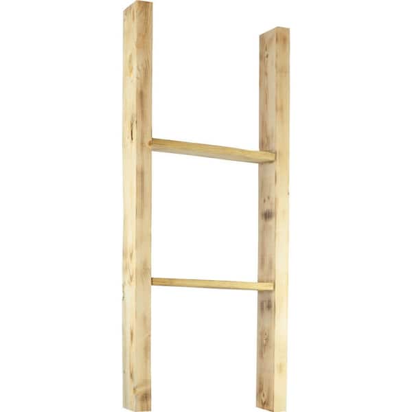 Ekena Millwork 15 in. x 36 in. x 3 1/2 in. Barnwood Decor Collection Natural Barnwood Vintage Farmhouse 2-Rung Ladder