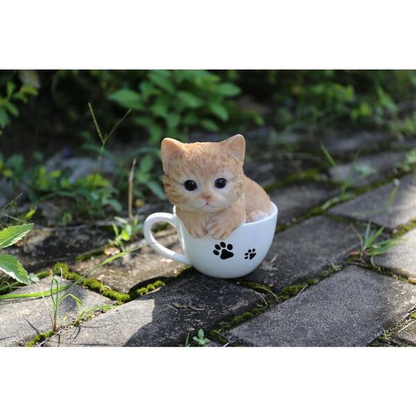 Hi Line Gift Teacup Kitten Orange Tabby Statue A The Home Depot