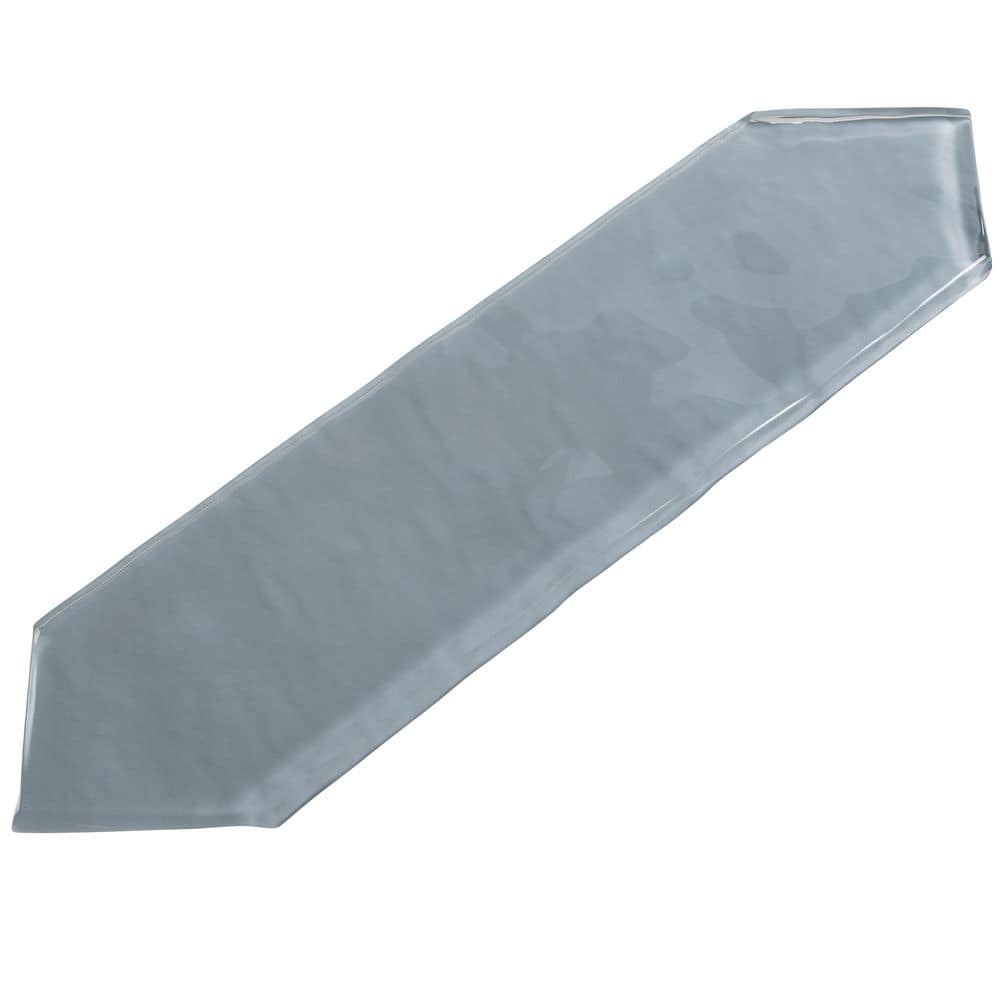 Ergo Aurian Gray 3 in. x 10-1/2 in. Glossy Glass Wall/Kitchen Backsplash Ti