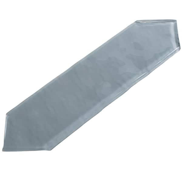 ANDOVA Ergo Aurian Gray 3 in. x 10-1/2 in. Glossy Glass Wall/Kitchen Backsplash Tile Sample