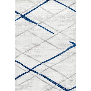 Thigpen Contemporary Blue Gray 5 ft. x 8 ft. Area Rug