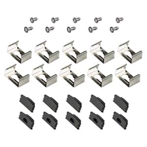 Surface Mount Black Tape Light Channel Accessory Pack LED Mounting Hardware (10-Pack)