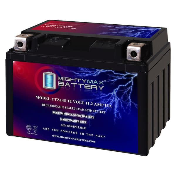 MIGHTY MAX BATTERY YTZ14S 12V 11.2Ah Replacement Battery Compatible with Suzuki 1000 GSX-S1000, A, F, FA 16-23