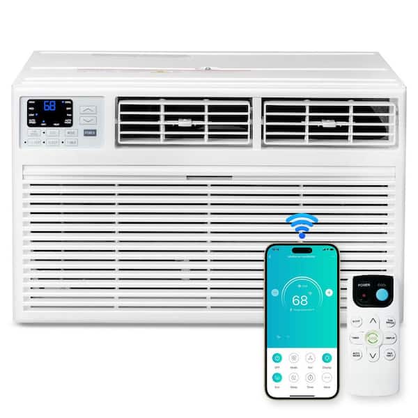 8,000 BTU (DOE) 115 Volts WIFI Through-the-Wall Air Conditioner 350 Sq. Ft. with with Heater in White