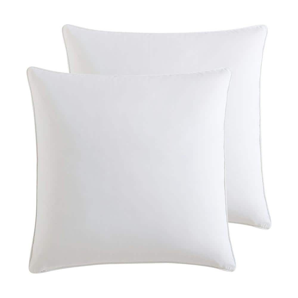 White Cotton Embroidered Floral Euro Sham Set