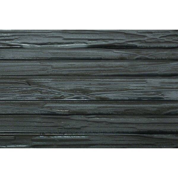 Splashback Tile Gemini Black Birch Planks Polished Glass Mosaic Floor and Wall Tile - 3 in. x 6 in. Tile Sample