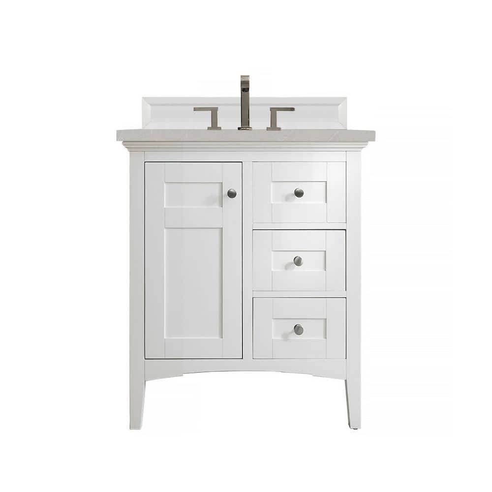 Palisades 30 in. W x 23.5 in. D x 35.3 in. H Bathroom Vanity in Bright White with Eternal Serena Quartz Top price history on PriceWatchPro