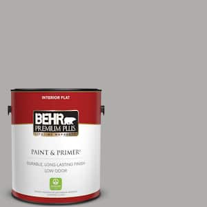 1 gal. #N520-3 Flannel Gray Flat Low Odor Interior Paint & Primer
