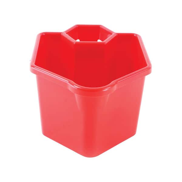 19 Qt. Red Plastic Double Bucket