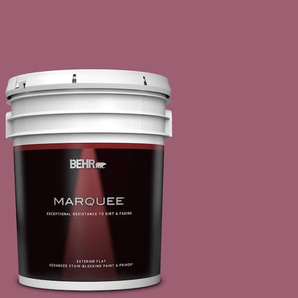 BEHR MARQUEE 5 gal. #M130-6 Tropical Hibiscus Flat Exterior Paint & Primer