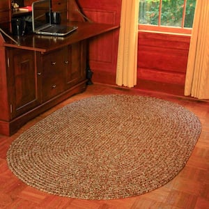 Newberry Bay Leaf Tweed 3 ft. x 5 ft. Oval Indoor/Outdoor Braided Area Rug