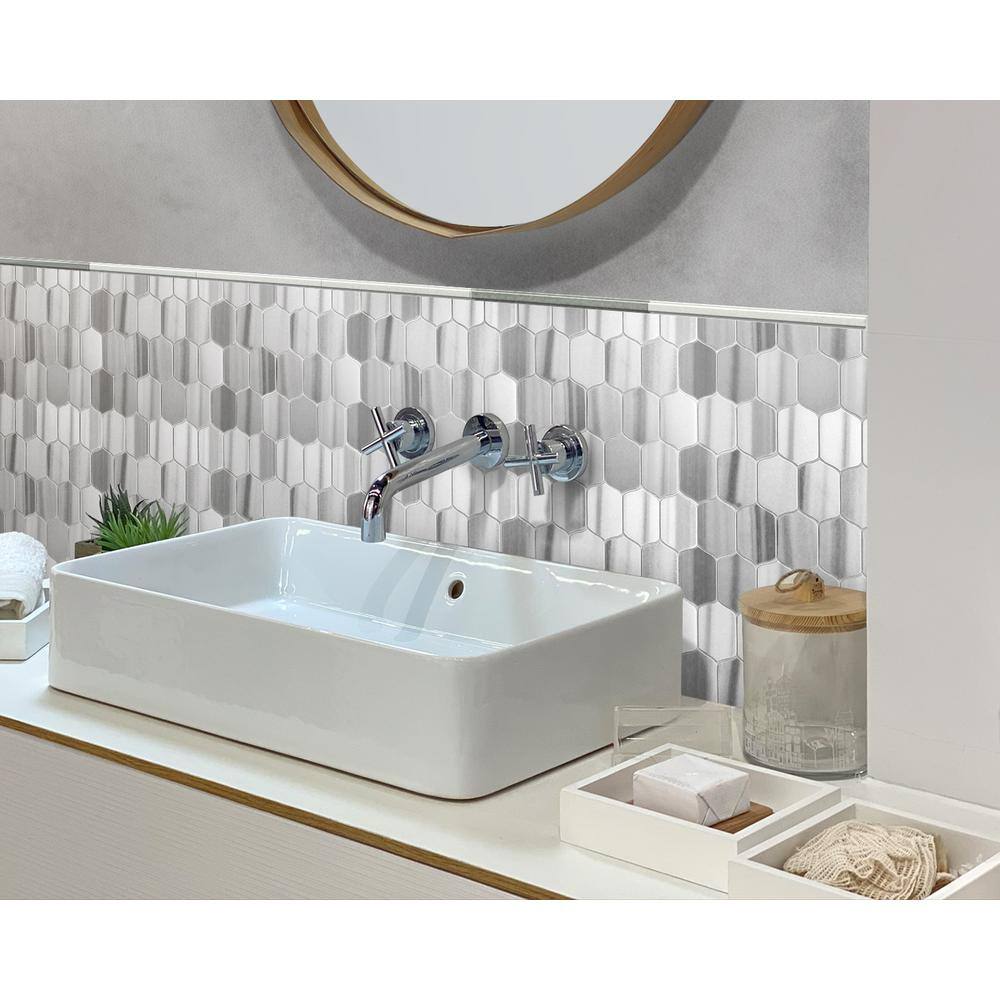 Apollo Tile 10 pack 0.8-in W x 12-in L Marble Polished Pencil Liner Tile Trim (0.667 Sq ft/case)