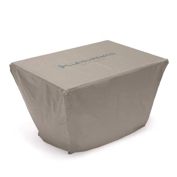 Leisuremod Chelsea 44 in. Waterproof Fabric Rectangle Fire Pit Table Cover