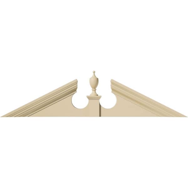 Ekena Millwork 44-in W x 11-in H x 2-3/4-in P (Pitch 6/12) Acorn Signature Urethane Pediment (Acorn Ships Unattached in Box), Primed Ta