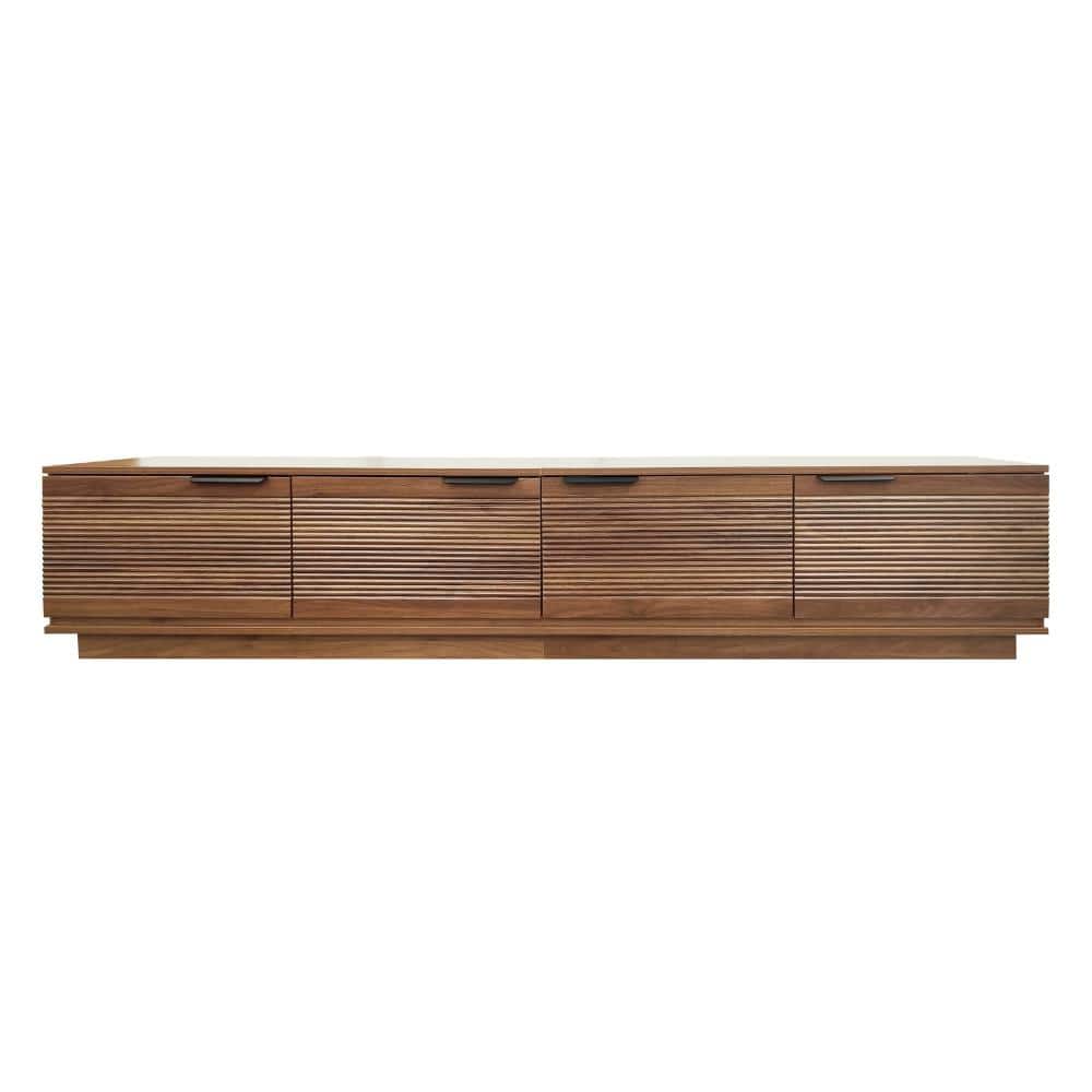 Walnut TV Stand Entertainment Center Fits TVs up to 85 in. with Fluted Door, Cable Management & Soft-Closing Hinges price history on PriceWatchPro