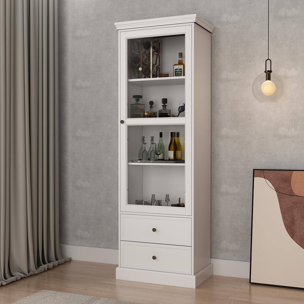 Buy White Wood Wine Bar Kitchen Food Pantry With 4Tier