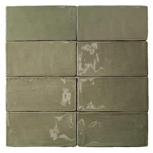 Catalina Kale 3 in. x 6 in. Polished Ceramic Subway Wall Tile (5.38 sq.ft./case)