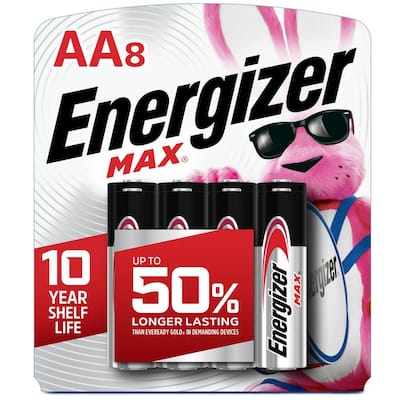 MAX Alkaline AA Batteries, 8 Pack