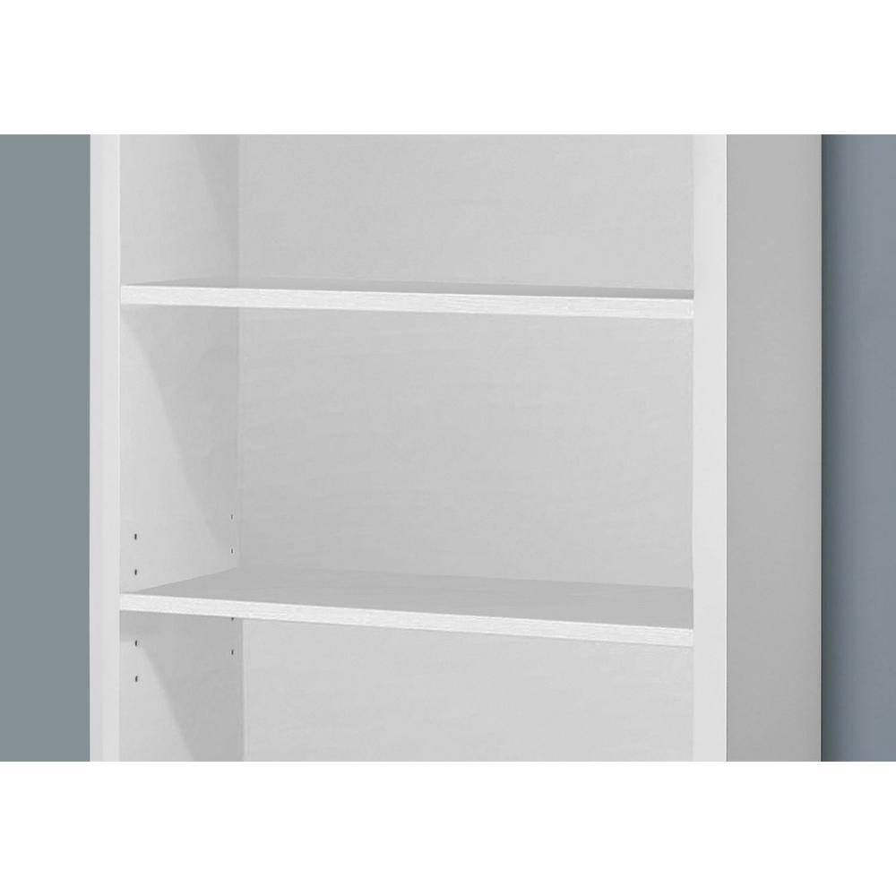 47.5" White Adjustable Particle Board and MDF Bookshelf
