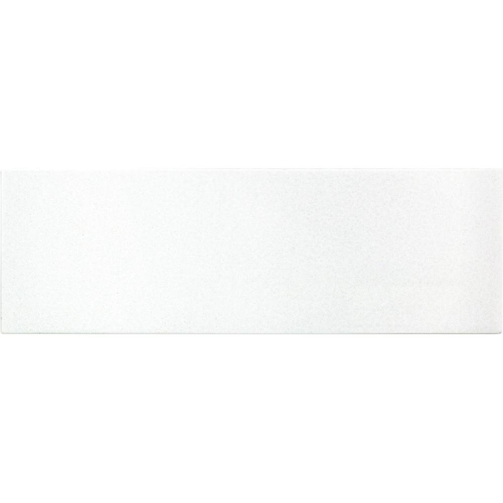 Lucid 6" x 18" White Polished Marble Look Tile