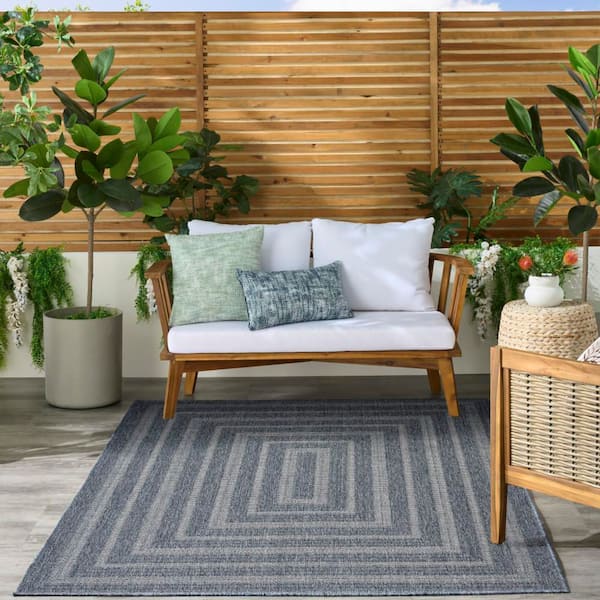 Tulum Denim 4 ft. x 6 ft. Linear Contemporary Area Rug
