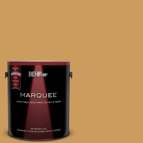 BEHR MARQUEE 1 gal. #UL150-2 Hammered Gold Flat Exterior Paint and Primer in One