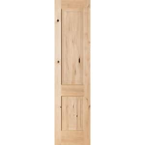 24 in. x 96 in. Rustic Knotty Alder 2-Panel Square Top Unfinished Wood Front Door Slab