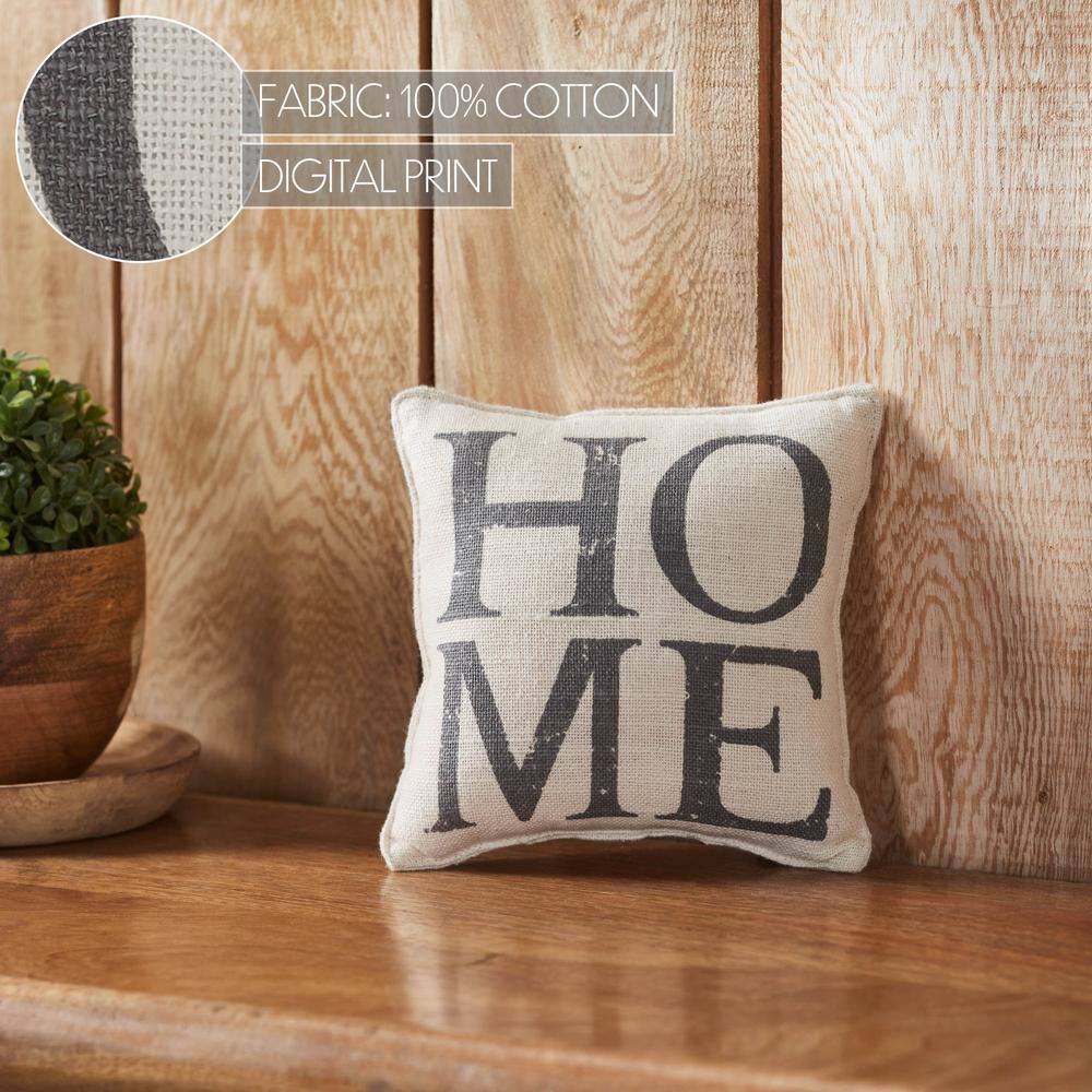Natural Creme Cotton Square HOME Throw Pillow 6x6