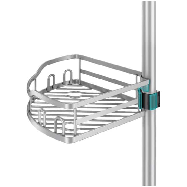 Stainless Steel Rustproof 47 in. - 121 in. 4-Tier Bathroom Organizer Shelves for Storage with Soap Rack in Silver Gray