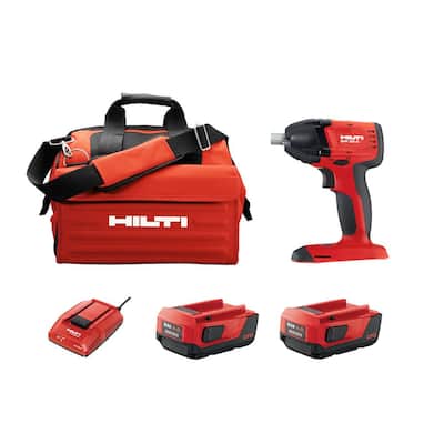 SIW 22-Volt Lithium-Ion 3/8 in. Cordless Brushless Compact Impact Wrench Kit with (2) Li-Ion Batteries, Charger and Bag