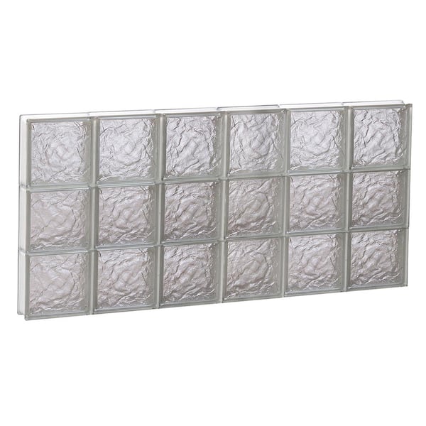 23.25 In X 29 In X 3.125 In Frameless Ice Pattern Non-Vented Glass Block Wind 