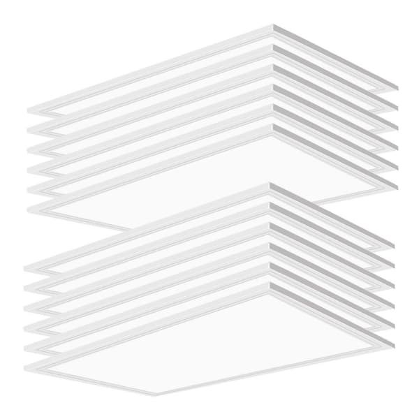 Bieuoram 2 ft. x 4 ft. 7800-Lumens Integrated LED Panel Light, 5000K White Color (12-Pack)