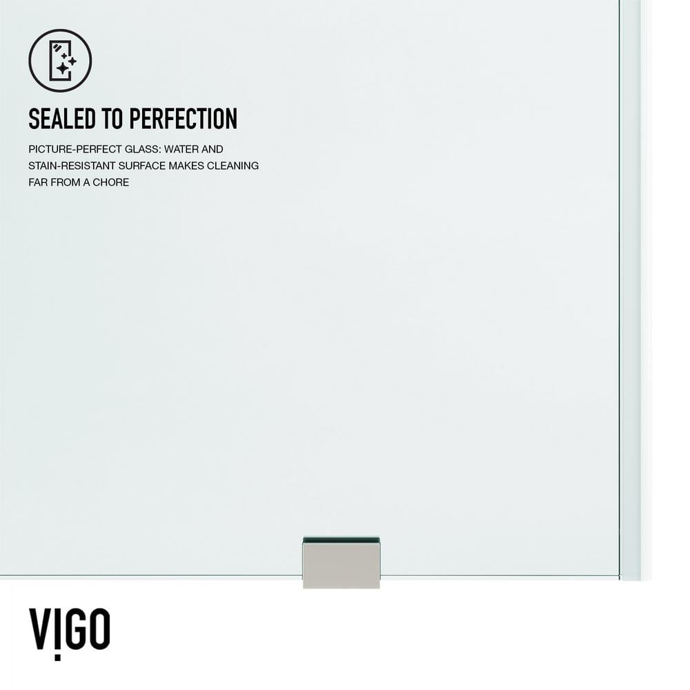 Elan 48-inch Clear Glass Frameless Sliding Shower Door with Stainless Steel Hardware
