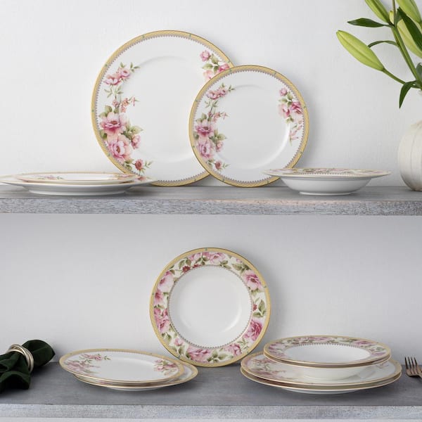 Noritake Hertford (White) Bone China 12-Piece Dinnerware Set