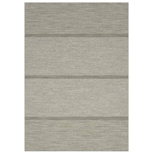 Unbranded Coastal Sands Beige 5 ft. 3 in. x 7 ft. 6 in. Striped Polypropylene Indoor/Outdoor Area Rug