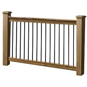 37 in. x 6 ft. Brown Wood with Deck Rail Kit PTL edge