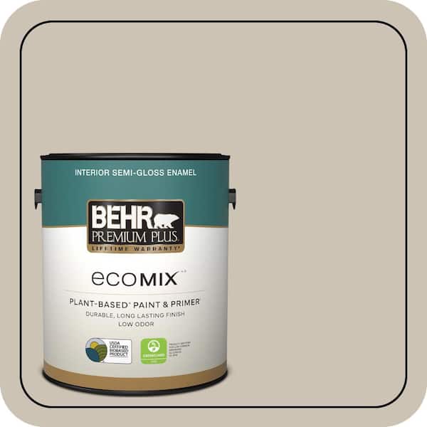 1 gal. #PPU5-08 Sculptor Clay Semi-Gloss Enamel EcoMix Plant-Based Interior Paint & Primer