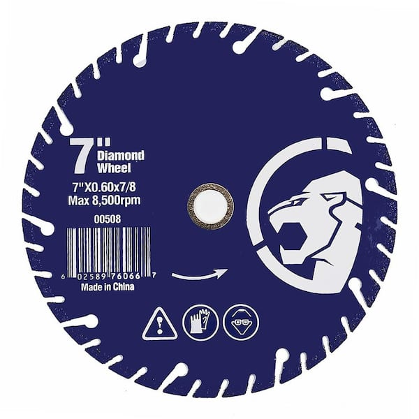7 in. Diamond Edge Cut Off Abrasive Wheel with 7/8 in. Arbor
