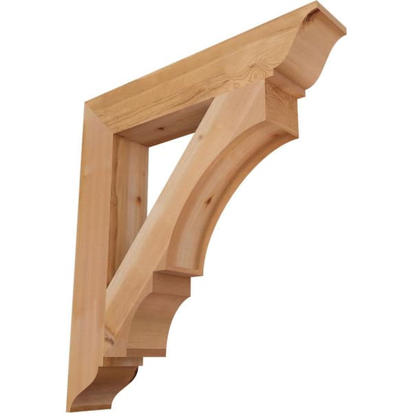 Ekena Millwork 5.5 in. x 38 in. x 34 in. Western Red Cedar Balboa Traditional Smooth Bracket