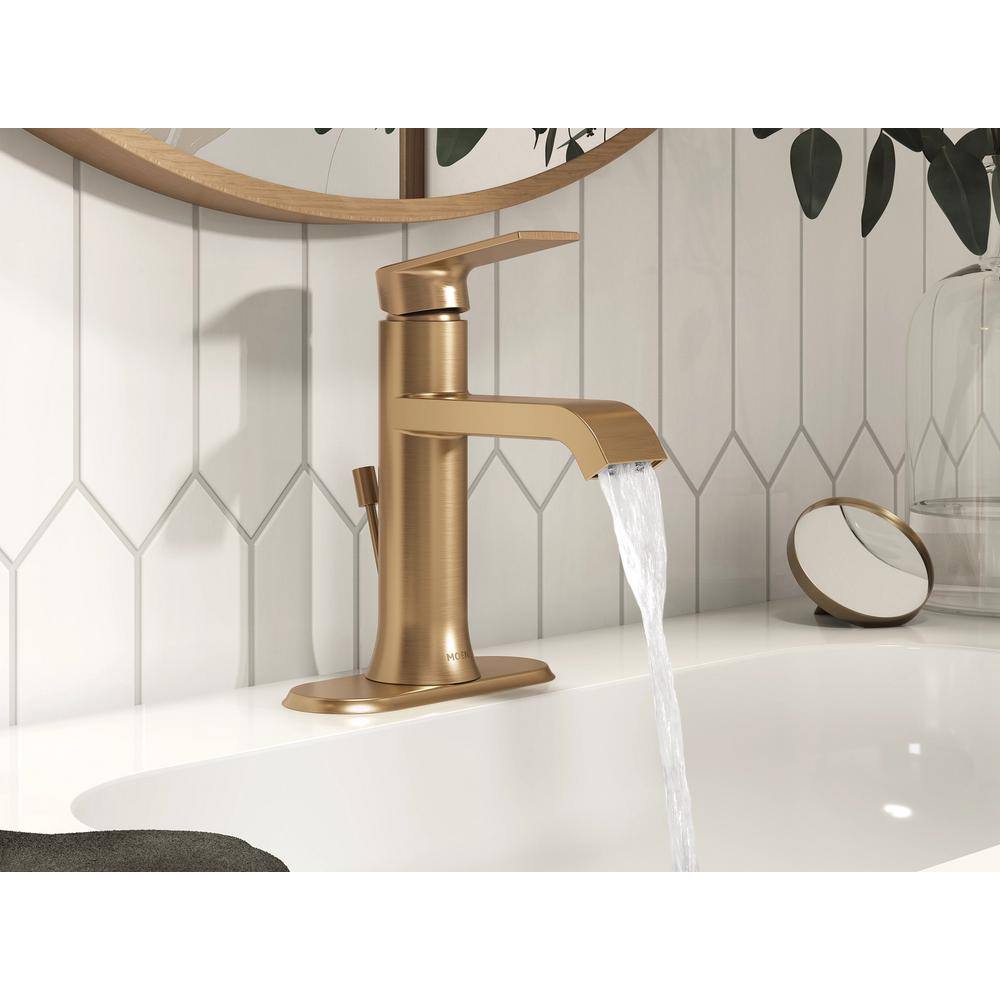 Bronzed Gold Single Handle High Arc Bathroom Faucet